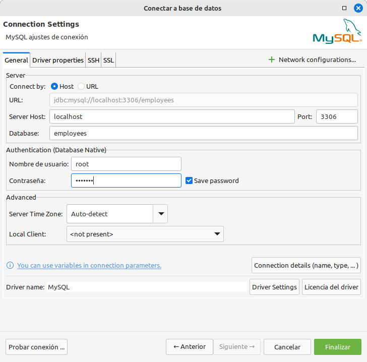 Configuración. Paso 2