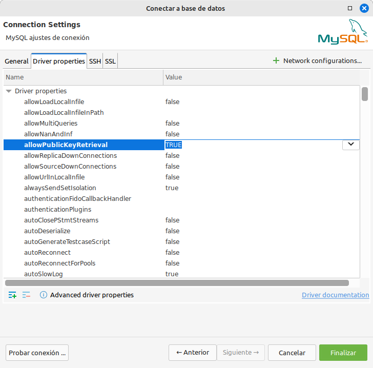 Configuración. Paso 3