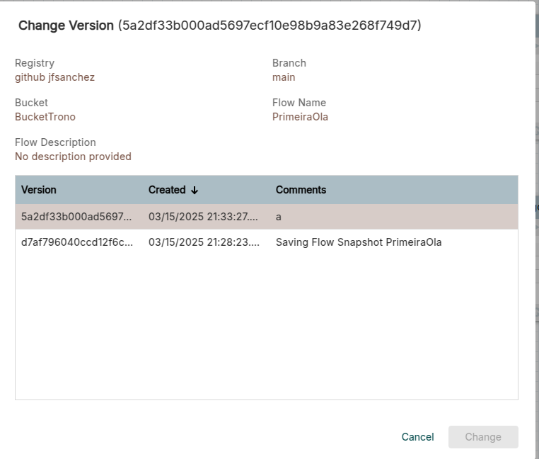 Volvendo a unha versión anterior