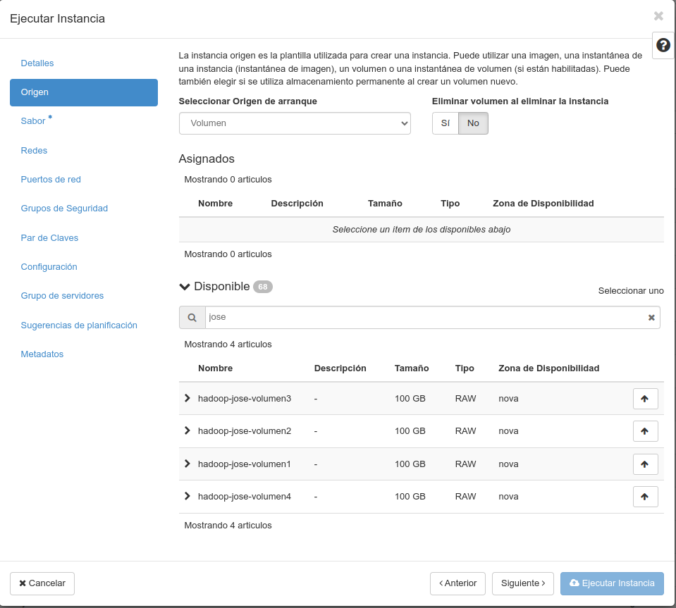OpenStack. Nova instancia. Orixe
